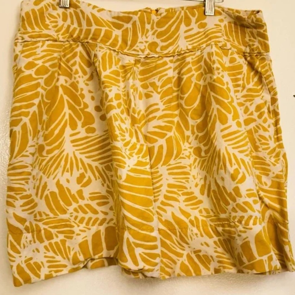 Loft Womens flowy floral mini Skirt  Linen Rayon Sz 8